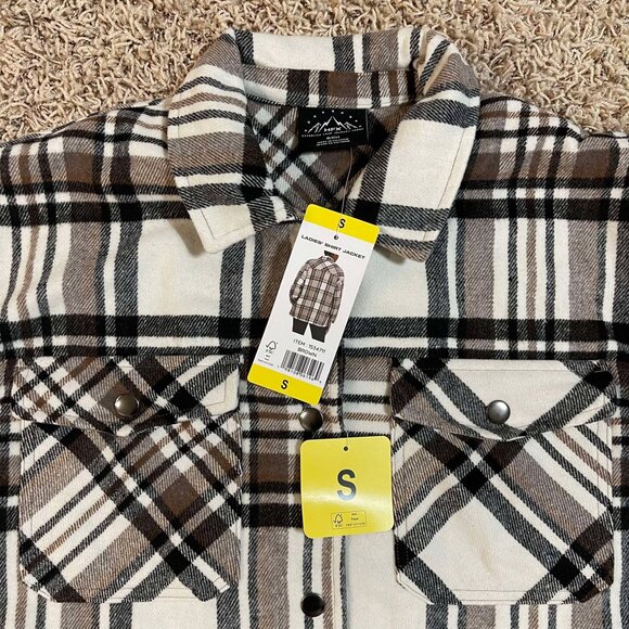 HFX Women’s Relaxed Fit Oversized Long Sleeve Shirt Jacket Brown, Size S (New) - Picture 9 of 14